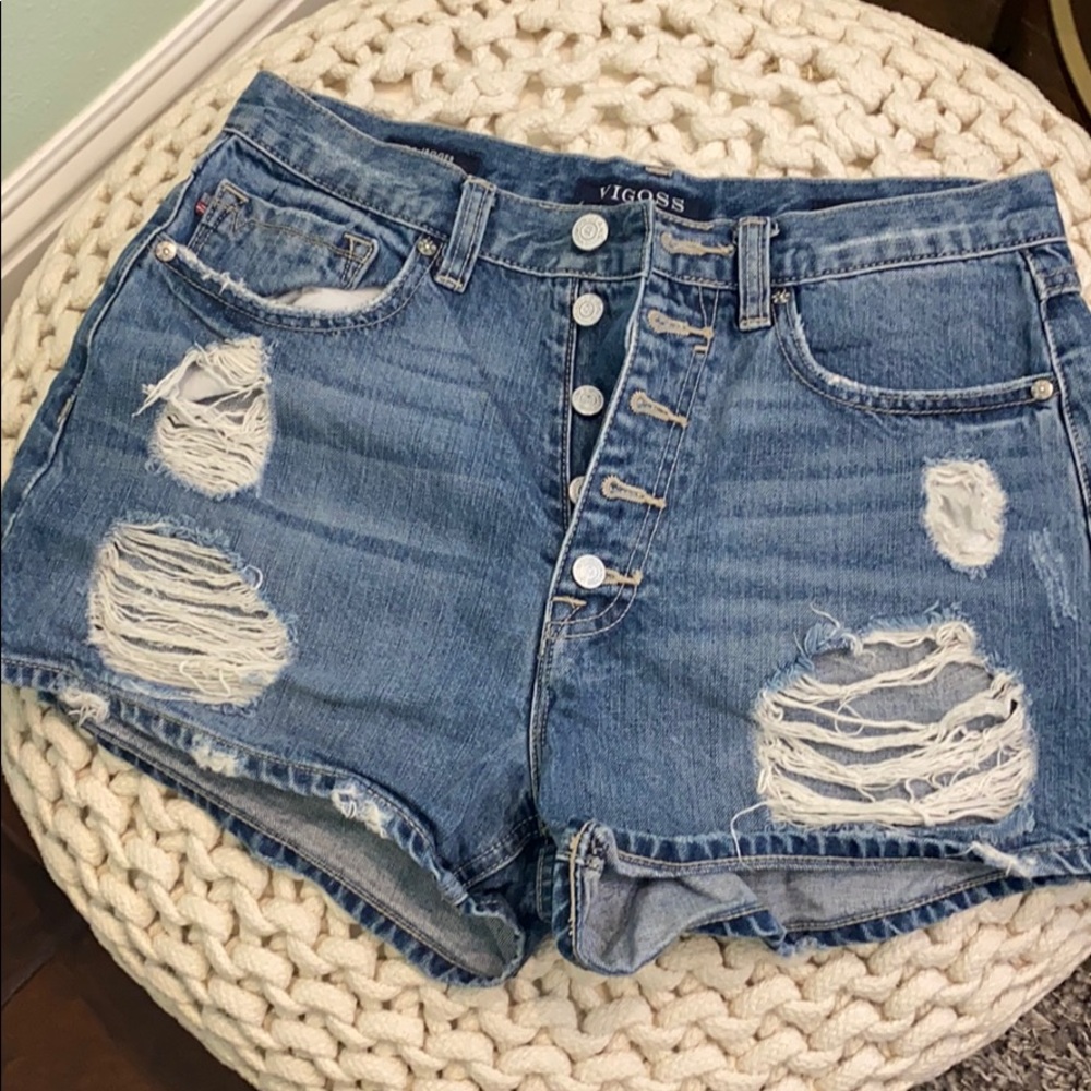 High waisted jean shorts!!